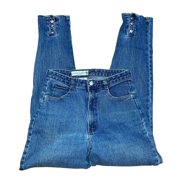 Vtg Gloria Vanderbilt 16 Long 1980s Ultra High Mom Jeans Ankle Buttons - Picture 3 of 6